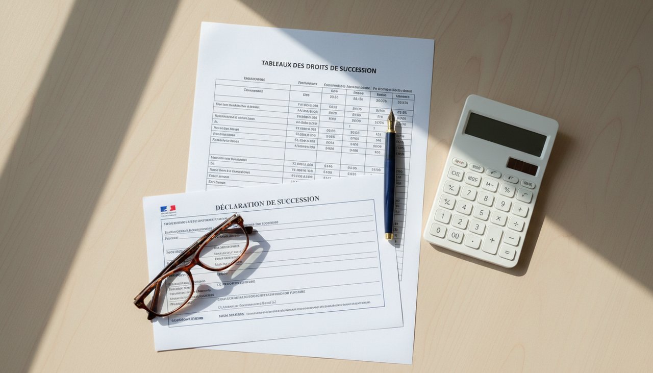Documents barèmes succession héritage calculatrice formulaire administratif lunettes lecture