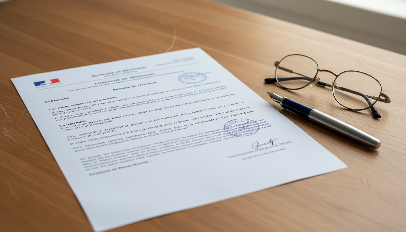 Document administratif pension de réversion démarche conjoint survivant