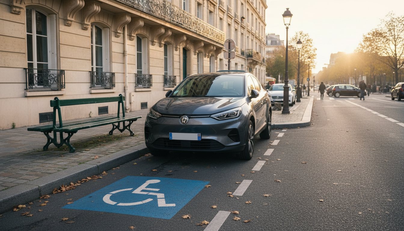 Stationnement place PMR personne handicap carte mobilité inclusion