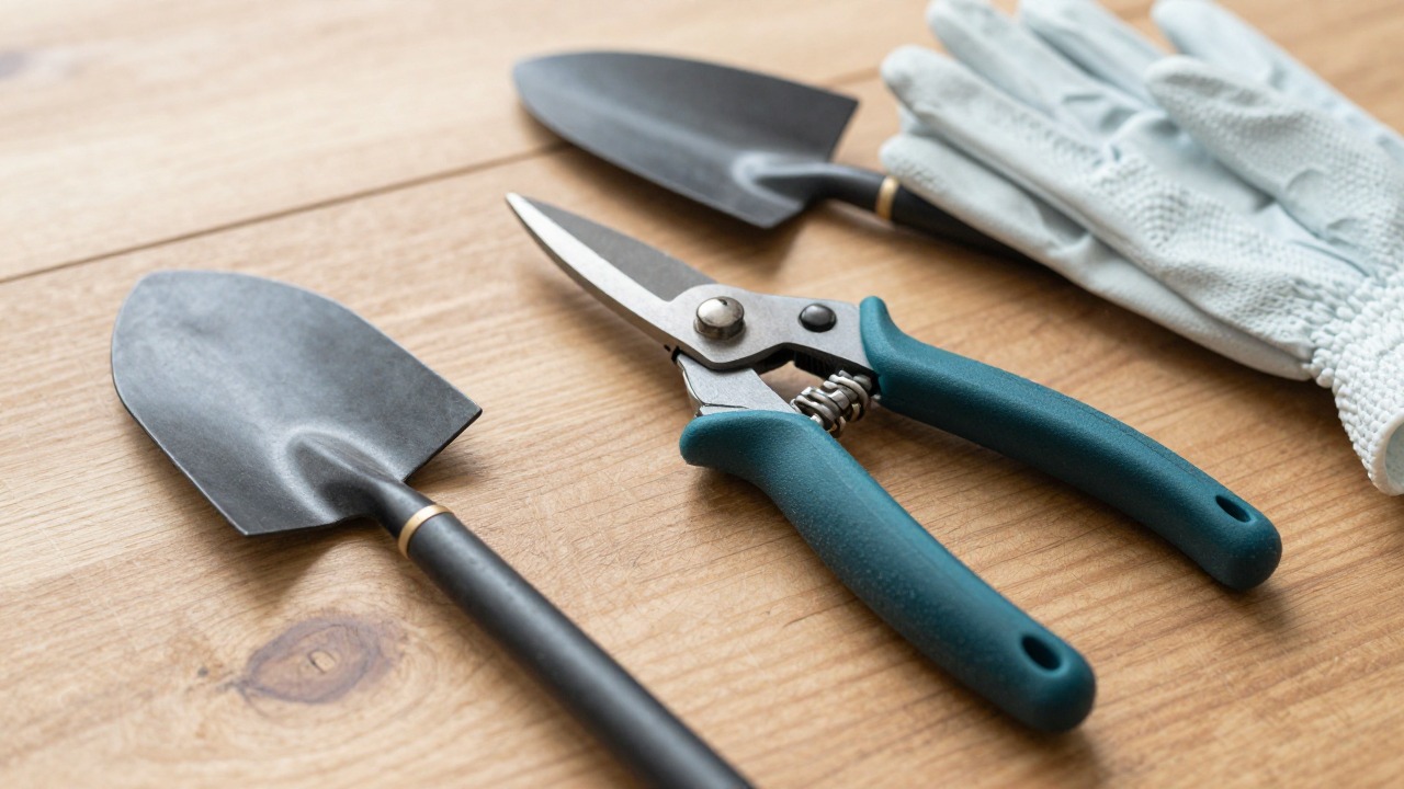 Outils de jardin légers et ergonomiques : sécateur, transplantoir et gants